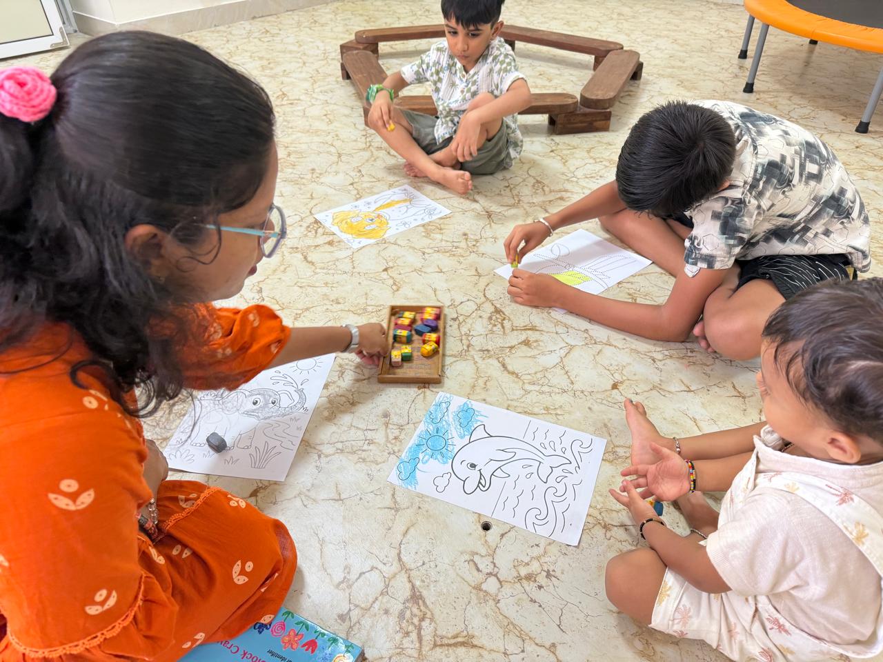 Children in activity class at Vasishtha School